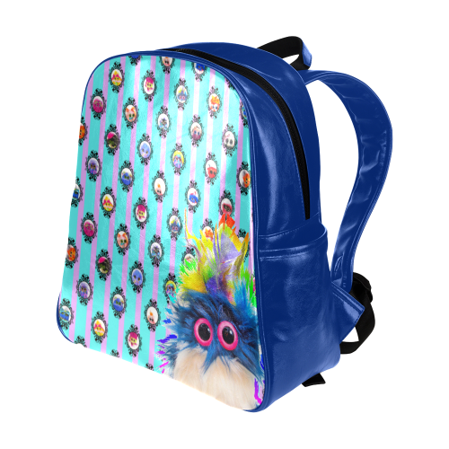 Teal and Lilac and Rhinestone Cowboy Multi-Pockets Backpack (Model 1636)
