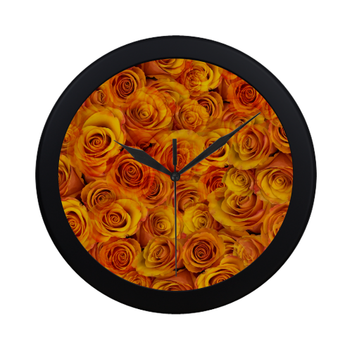 Grenadier Tangerine Roses Circular Plastic Wall clock