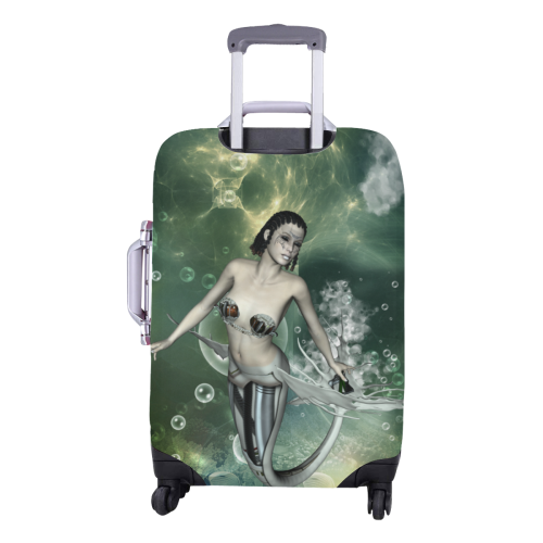 Awesome mermaid in the deep ocean Luggage Cover/Medium 22"-25"