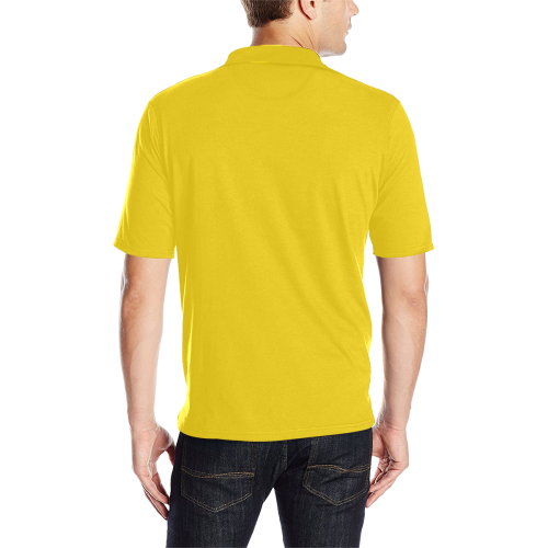 Dionixinc Polo- Yellow/Black Men's All Over Print Polo Shirt (Model T55)