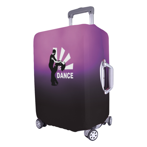 dance - dancing couple with purple background Luggage Cover/Large 26"-28"