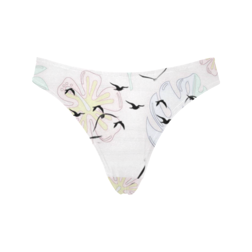 trendy birds pastel floral by JamColors Women's All Over Print Thongs (Model L30)