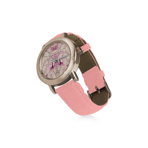 tsygane 12 Women's Rose Gold Leather Strap Watch(Model 201)