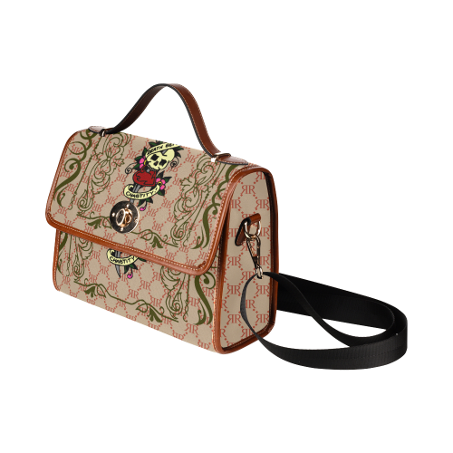 Rivera Royale Brown Red Skull Waterproof Canvas Bag/All Over Print (Model 1641)