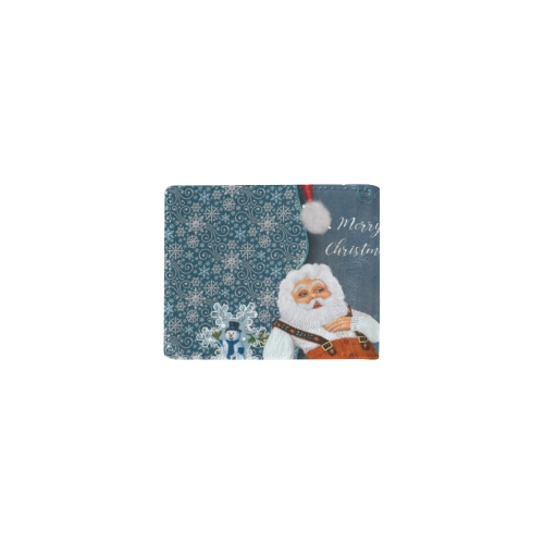 Funny Santa Claus Mini Bifold Wallet (Model 1674)