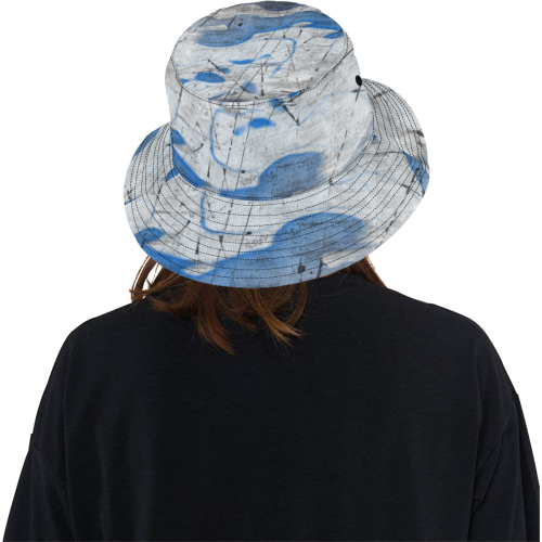 PAINTING ABSTRACT IN BLUE LADYLIKE All Over Print Bucket Hat