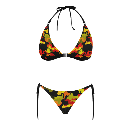 new modern camouflage F by JamColors Buckle Front Halter Bikini Swimsuit (Model S08)