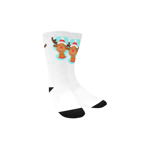 Funny Christmas Reindeer Custom Socks for Kids