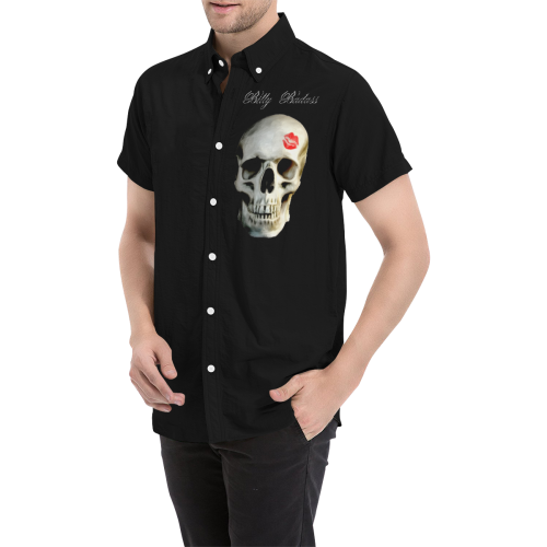 Billy Badass Skull kiss Men's All Over Print Short Sleeve Shirt (Model T53)