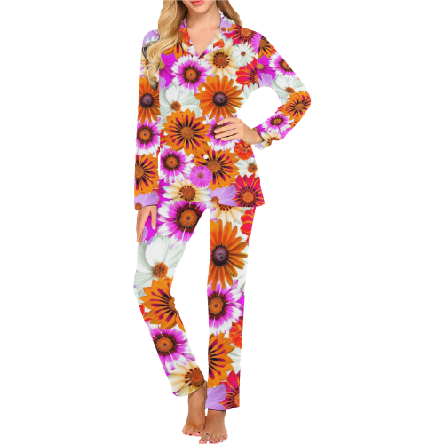 Spring Time Flowers 2 Women's Long Pajama Set