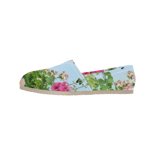 Flower Summer Garden, Floral Composition Women's Classic Canvas Slip-On (Model 1206)