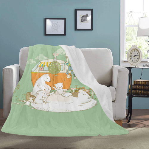 Happy Camping Bears Ultra-Soft Micro Fleece Blanket 60"x80"