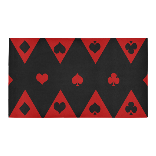 Las Vegas Black Red Play Card Shapes Bath Rug 16''x 28''