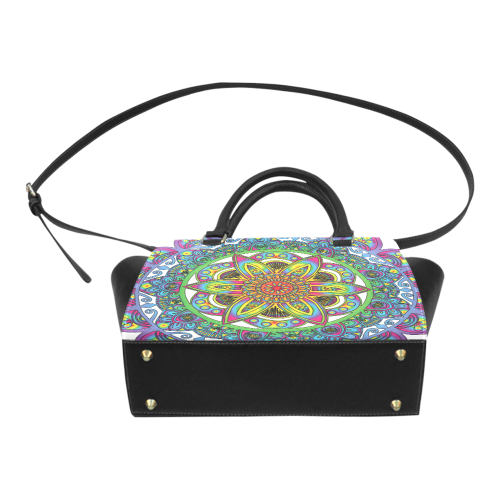 mandala 4 black rainbow classic handbag Classic Shoulder Handbag (Model 1653)
