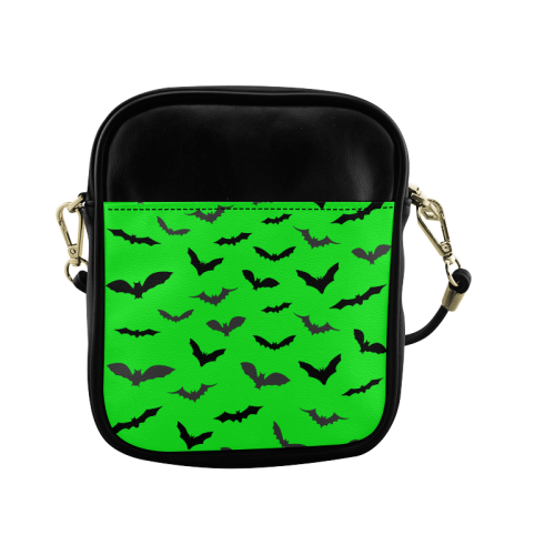 Bats HALLOWEEN GREEN Sling Bag (Model 1627)