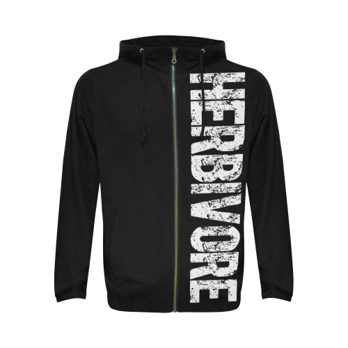 Herbivore (vegan) All Over Print Full Zip Hoodie for Men (Model H14)