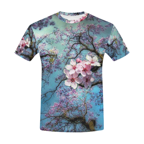 Cherry blossomL All Over Print T-Shirt for Men (USA Size) (Model T40)