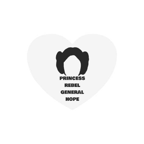 Leia - Rebel, Princess, General & Hope Heart-shaped Mousepad