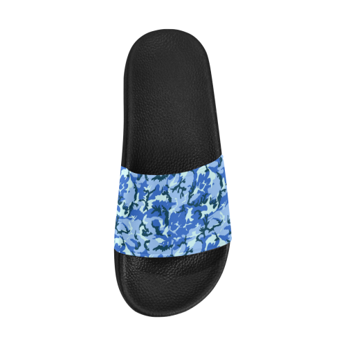 Woodland Blue Camouflage Women's Slide Sandals (Model 057)