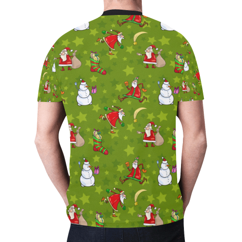 Funny Christmas Santa Claus Snowman Pattern New All Over Print T-shirt for Men (Model T45)
