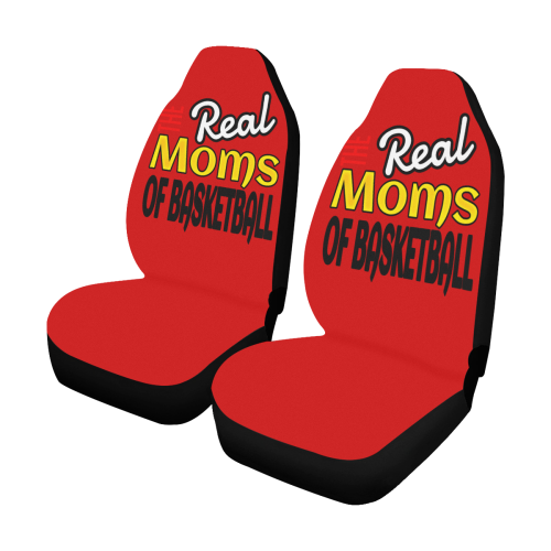 Red Real Moms of Basketball Car Seat Covers (Set of 2)
