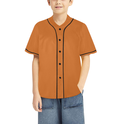 color chocolate All Over Print Baseball Jersey for Kids (Model T50)