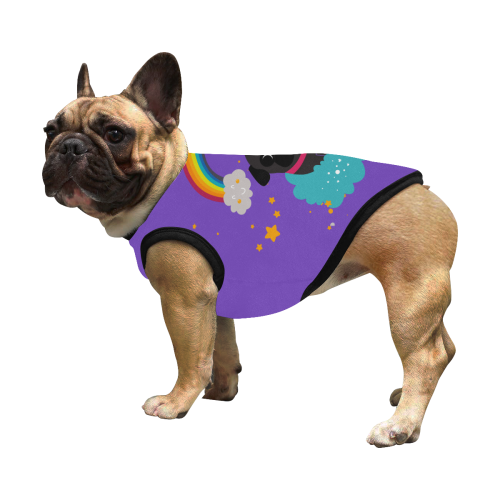 Black Pug Unicorn Dog Shirt All Over Print Pet Tank Top