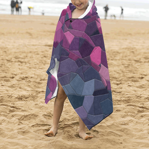 purple pink magenta mosaic #purple Kids' Hooded Bath Towels