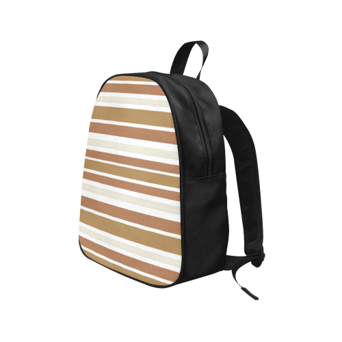 Gold Sienna Stripes Fabric School Backpack (Model 1682) (Medium)