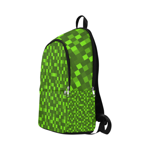 funky funny light and dark green neon color pixel pixels blocks gamer gift Fabric Backpack for Adult (Model 1659)