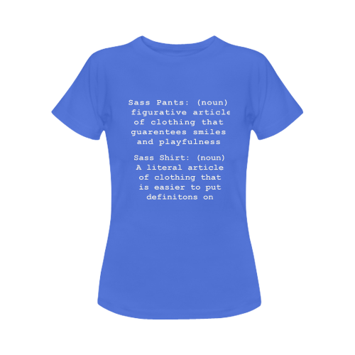 Definitions W/Blue Women's T-Shirt in USA Size (Front Printing Only)