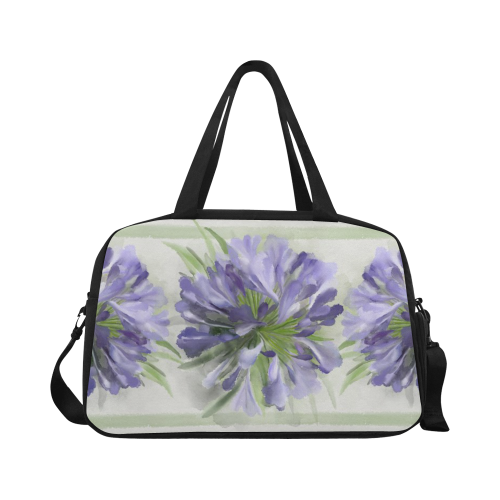 3 Delicate Violet Flowers, floral watercolor Fitness Handbag (Model 1671)