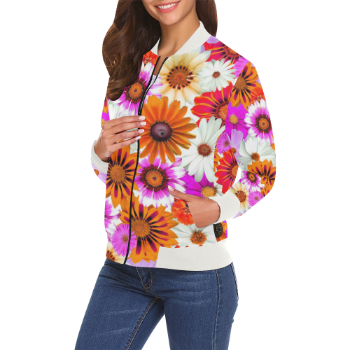 Spring Time Flowers 2 All Over Print Bomber Jacket for Women (Model H19)