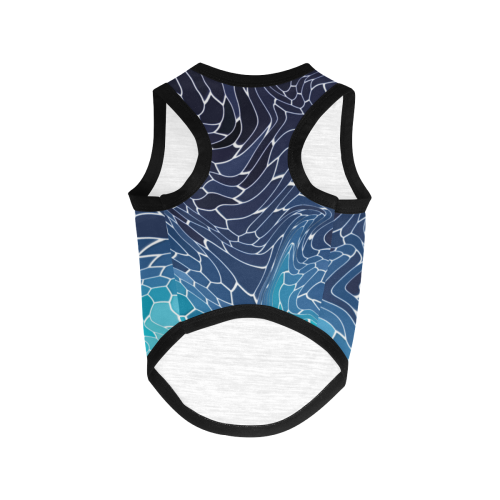 blue water wave mosaic pattern All Over Print Pet Tank Top