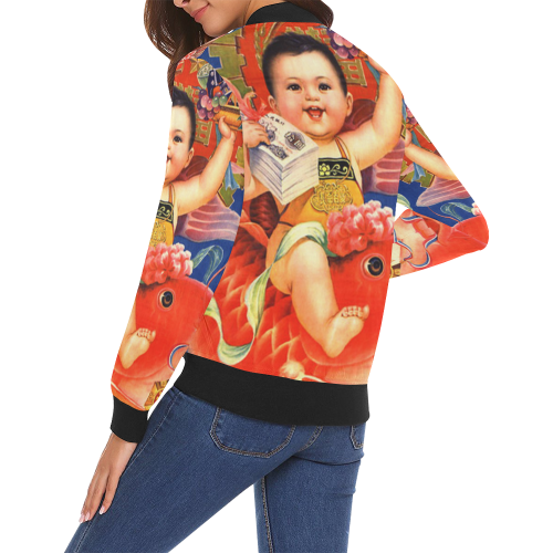 Science leads to wealth, and savings to abundance All Over Print Bomber Jacket for Women (Model H19)