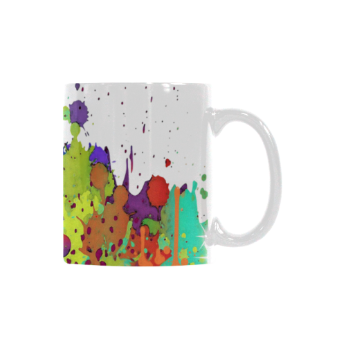 CRAZY multicolored SPLASHES / SPLATTER / SPRINKLE Custom White Mug (11OZ)