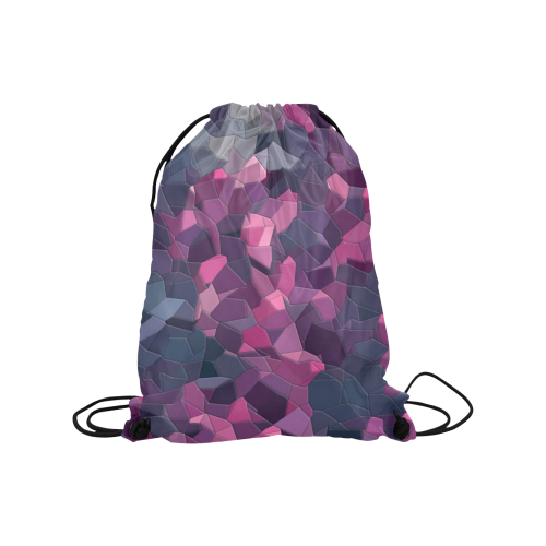 purple pink magenta mosaic #purple Medium Drawstring Bag Model 1604 (Twin Sides) 13.8"(W) * 18.1"(H)