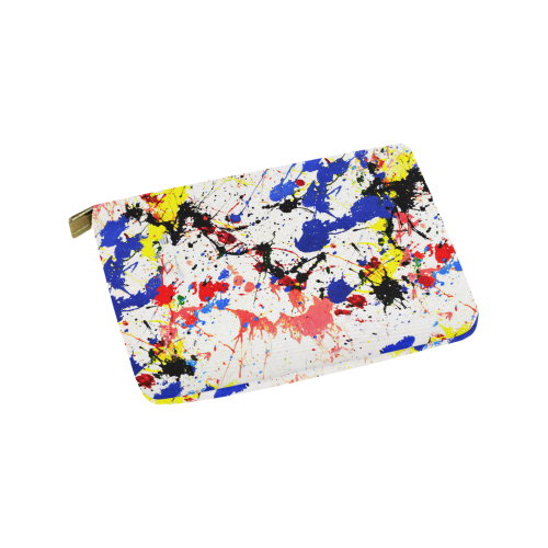 Blue and Red Paint Splatter Carry-All Pouch 9.5''x6''