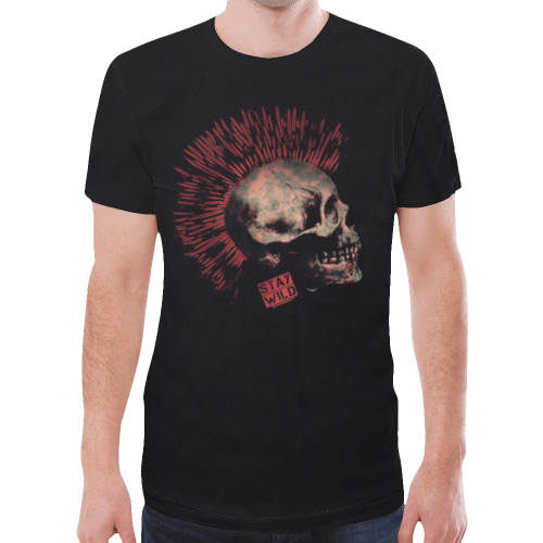 Stay Wild Punk Skull New All Over Print T-shirt for Men (Model T45)