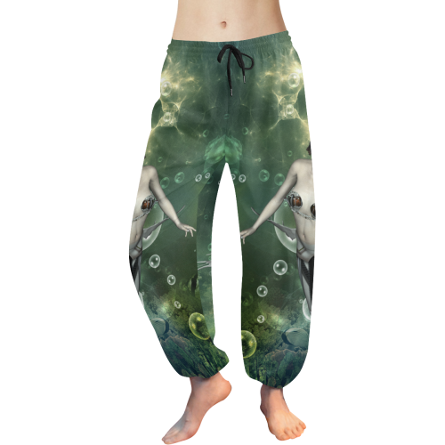 Awesome mermaid in the deep ocean Women's All Over Print Harem Pants (Model L18)