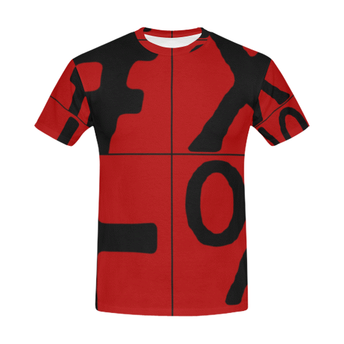 NUMBERS Collection Symbols Red/Black All Over Print T-Shirt for Men (USA Size) (Model T40)