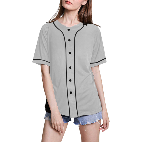 color silver All Over Print Baseball Jersey for Women (Model T50)