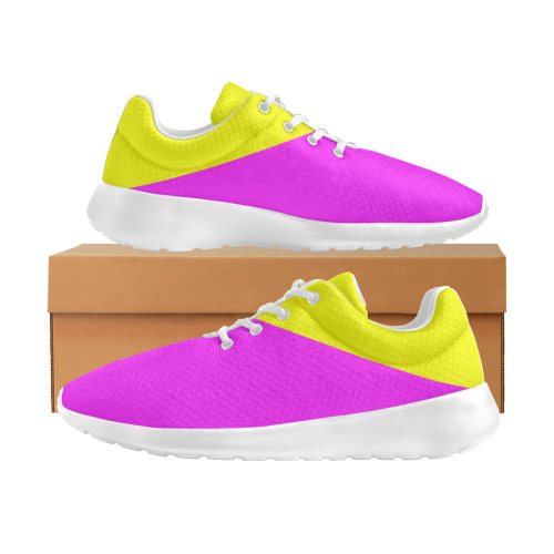 Bright Neon Yellow / Pink Women's Athletic Shoes (Model 0200)