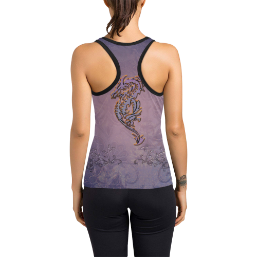 Awesome chinese dragon Women's Racerback Tank Top (Model T60)