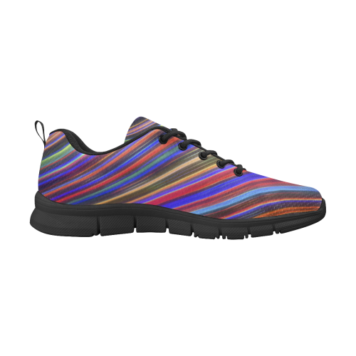Wild Wavy Lines 18 Women's Breathable Running Shoes (Model 055)