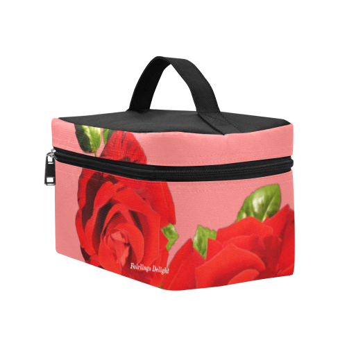 Fairlings Delight's Floral Luxury Collection- Red Rose Cosmetic Bag/Large 53086a9 Cosmetic Bag/Large (Model 1658)