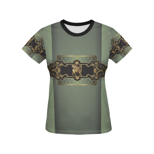 Golden Lamassu All Over Print T-shirt for Women/Large Size (USA Size) (Model T40)
