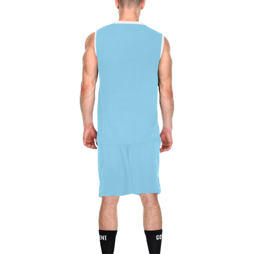 color baby blue All Over Print Basketball Uniform