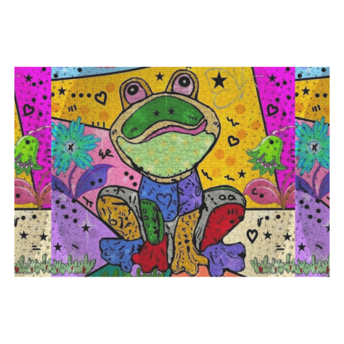 Kevin the Frog by Nico Bielow 1000-Piece Wooden Photo Puzzles