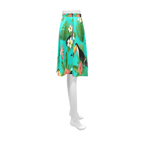 Tropical Summer Toucan Pattern Athena Women's Short Skirt (Model D15)